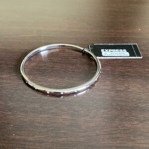Express Silver Minimalist Bangle Bracelet